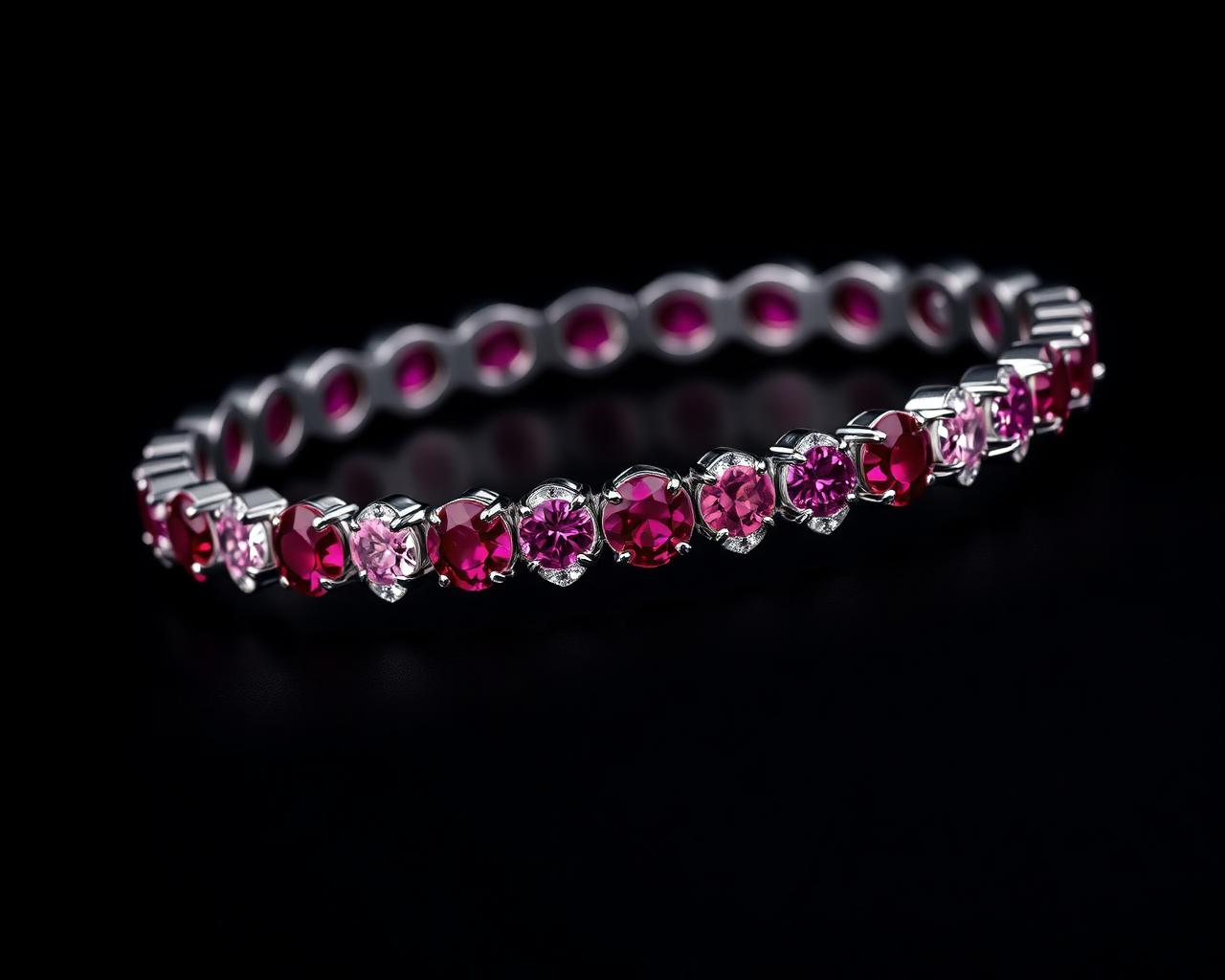 Ruby and pink sapphire tennis bracelet